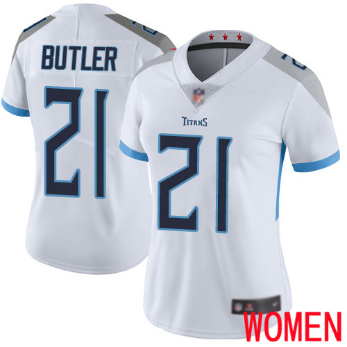Tennessee Titans Limited White Women Malcolm Butler Road Jersey NFL Football #21 Vapor Untouchable
